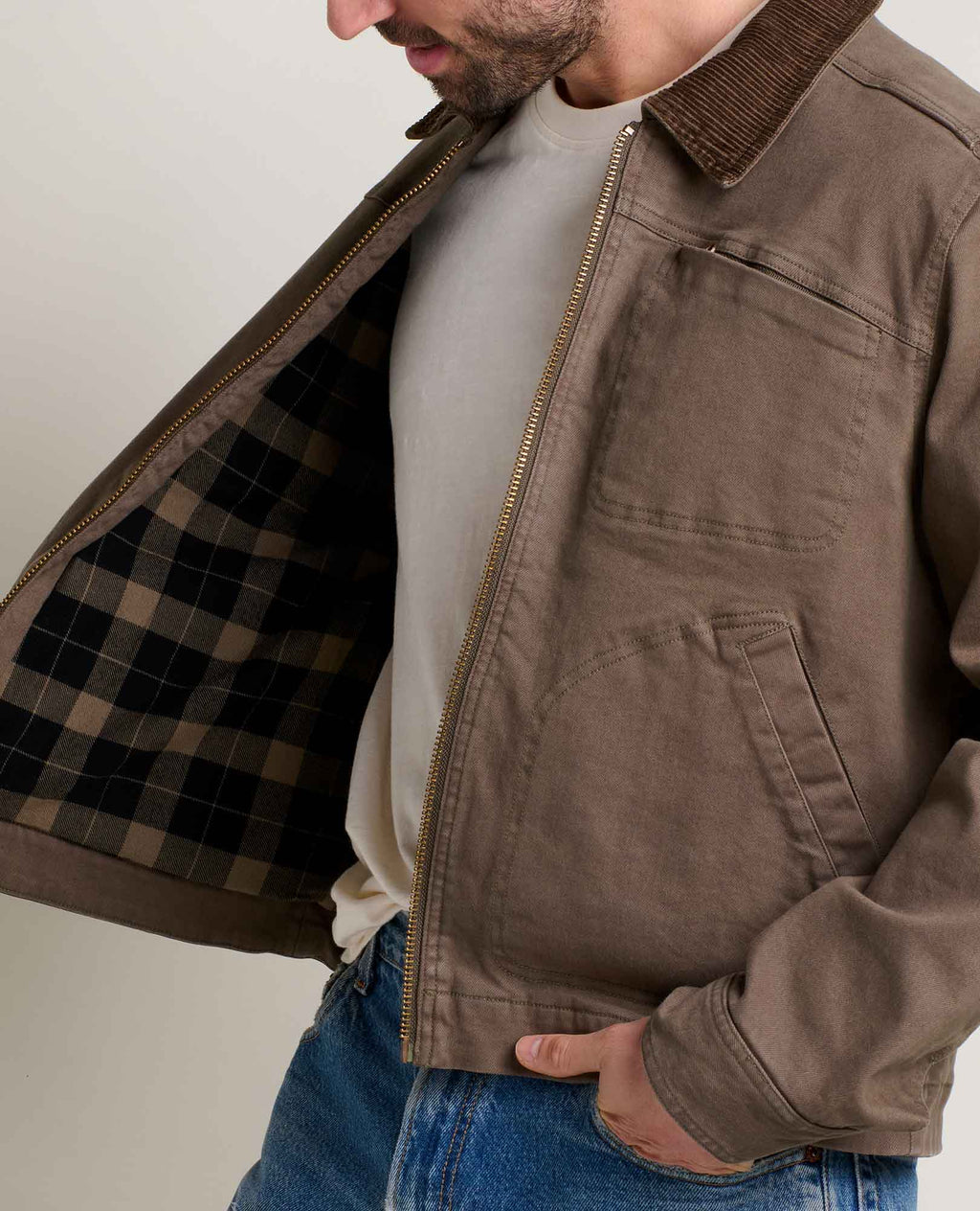 Mens Trucker Jacket, Flannel Lined Workwear