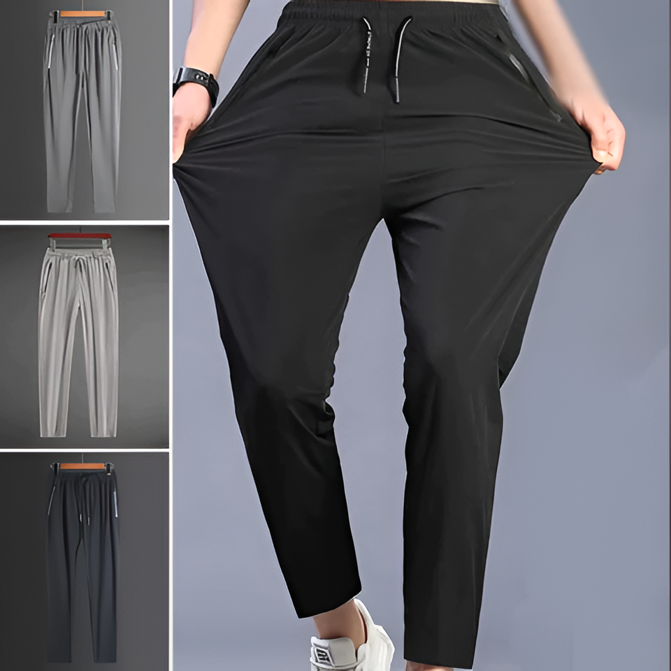 Mens Four-Way Stretch Hiking Pants with Quick Dry Moisture Management and Tapered Ankle